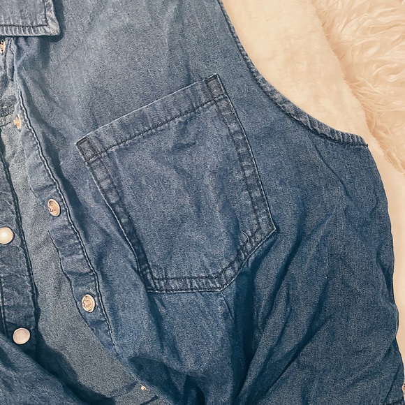 Blue Jean Tie Cropped Tank - Picture 3 of 3